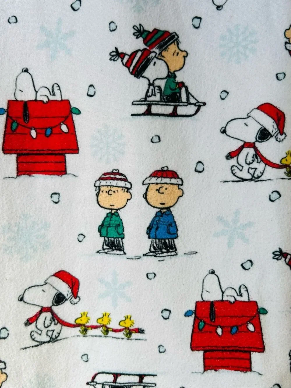 Peanuts Snoopy Charlie Brown Holiday Flannel Nightgown Kids Girls Size 8